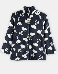 New Peanuts Veste polaire Snoopy bleu marine