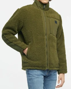 Homme Gant Veste Polaire zippée kaki