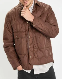 Homme Marc O'Polo Veste Quilt double zip marron