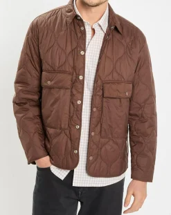 Homme Marc O'Polo Veste Quilt double zip marron