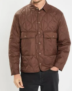 Homme Marc O'Polo Veste Quilt double zip marron