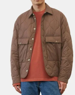 Homme Marc O'Polo Veste Quilt double zip marron