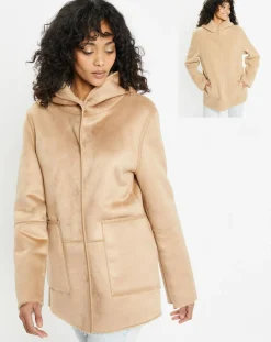 Femme Lou Andrea Veste réversible en Fausse Fourrure 358 Mont light camel