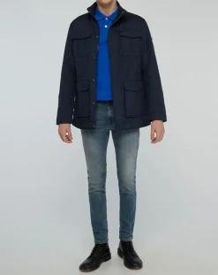 Homme Hackett London Veste Saharienne légère bleu marine