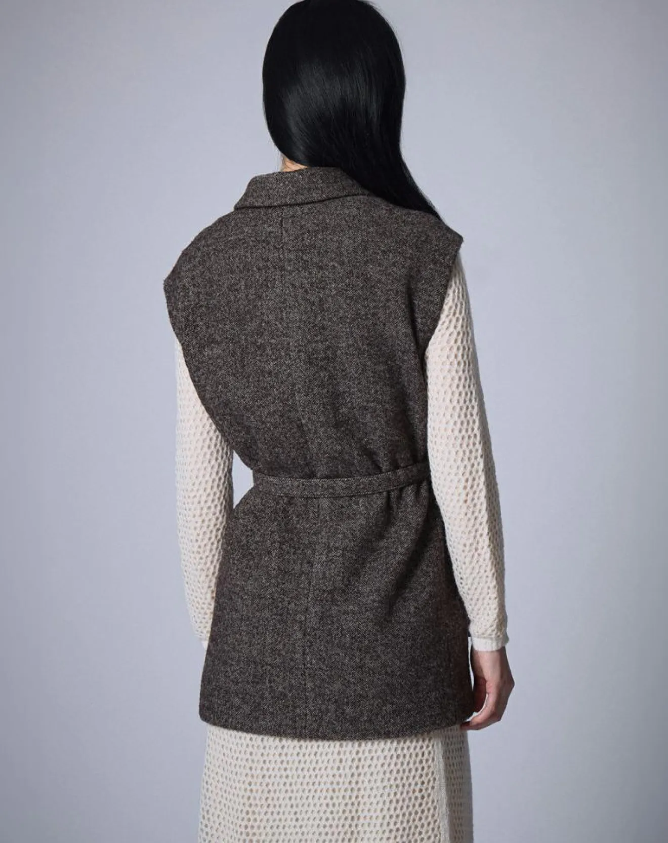 Outlet Manoush Veste sans manches en Laine mélangée Raymonde chocolat