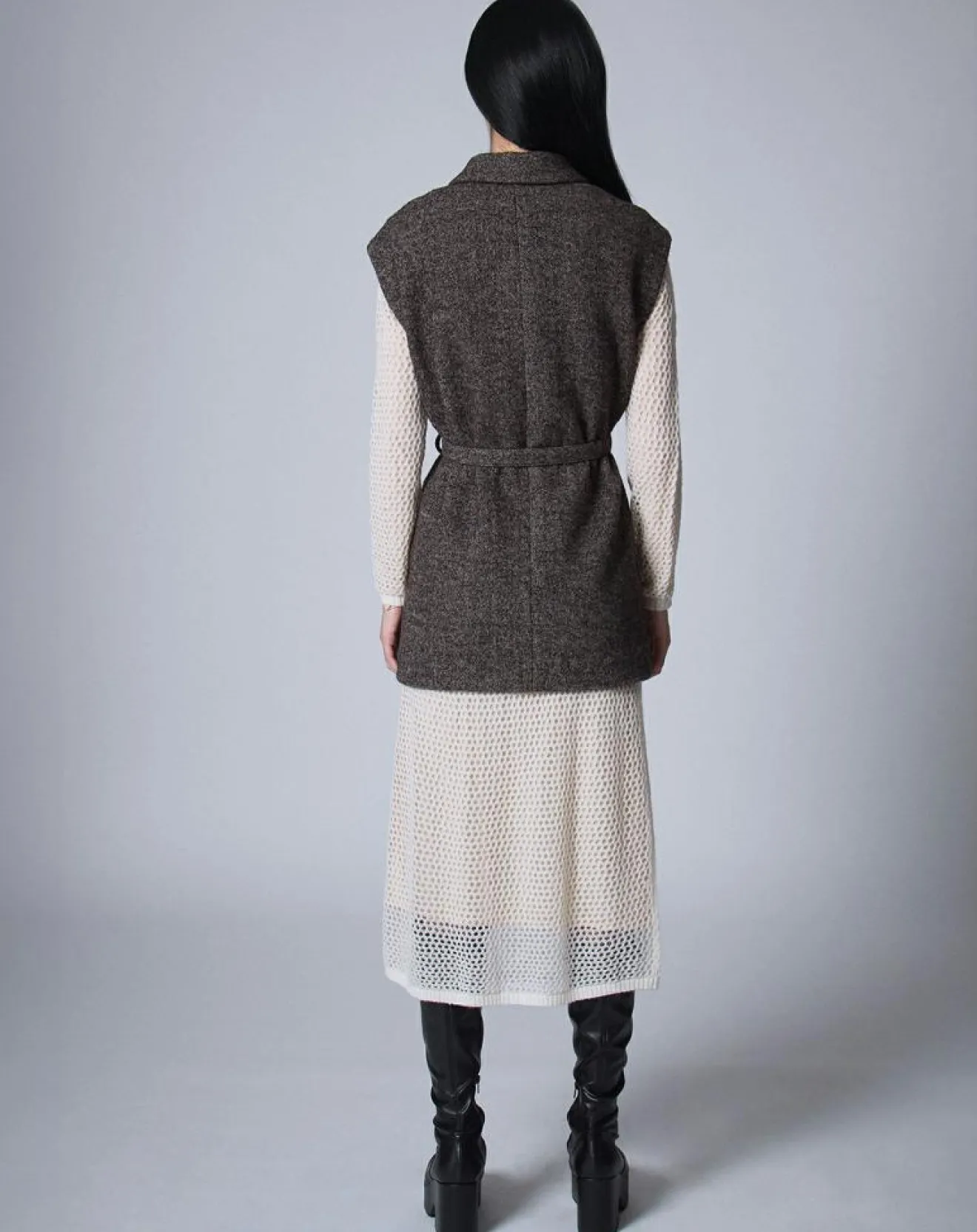 Outlet Manoush Veste sans manches en Laine mélangée Raymonde chocolat