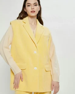 Femme Nina ricci Veste sans manches en éponge Terry Cloth jaune