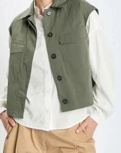 Marc O'Polo Veste sans manches Mini Explore kaki