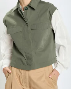 Marc O'Polo Veste sans manches Mini Explore kaki