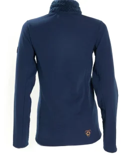 Femme Degré 7 Veste seconde couche Stretch Lechaud fausse fourrure bleue