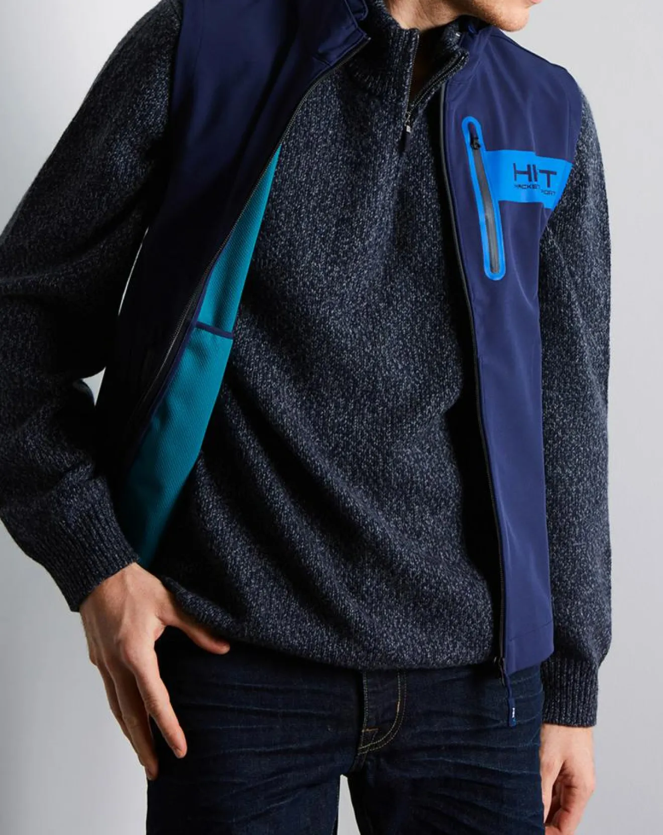 Online Hackett London Veste Soft HKT Sport Performance bleu marine