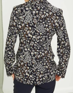 Femme MaxMara Veste Strenna imprimée bleu marine