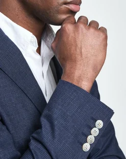 Hackett London Veste Stretch prince-de-galles bleue