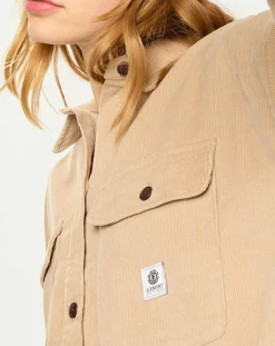 Sale Element Veste surchemise en Velours milleraies Manitoba Cord beige foncé