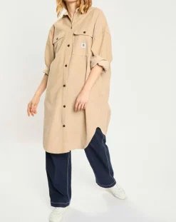 Sale Element Veste surchemise en Velours milleraies Manitoba Cord beige foncé