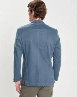 Homme Hackett London Veste Tencel Destruct bleue