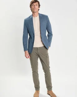 Homme Hackett London Veste Tencel Destruct bleue