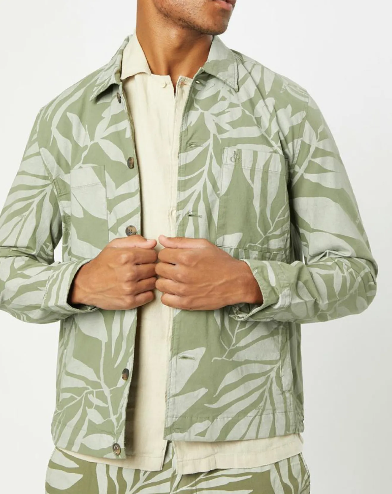 Sale Marc O'Polo Veste Trucker Coton Bio kaki clair