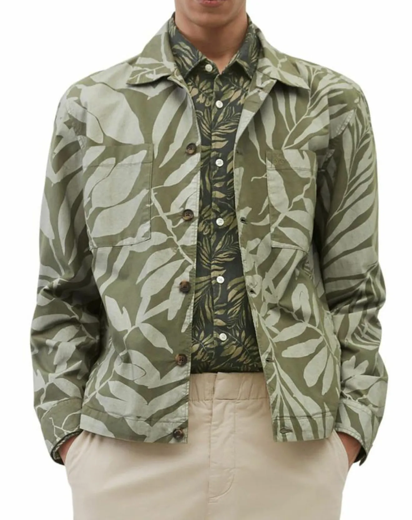 Sale Marc O'Polo Veste Trucker Coton Bio kaki clair