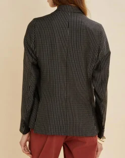 Femme Chloé Stora Veste Umami rayée noire