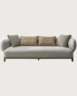 Uniqka Vigo - Canapé en tissu et bois massif